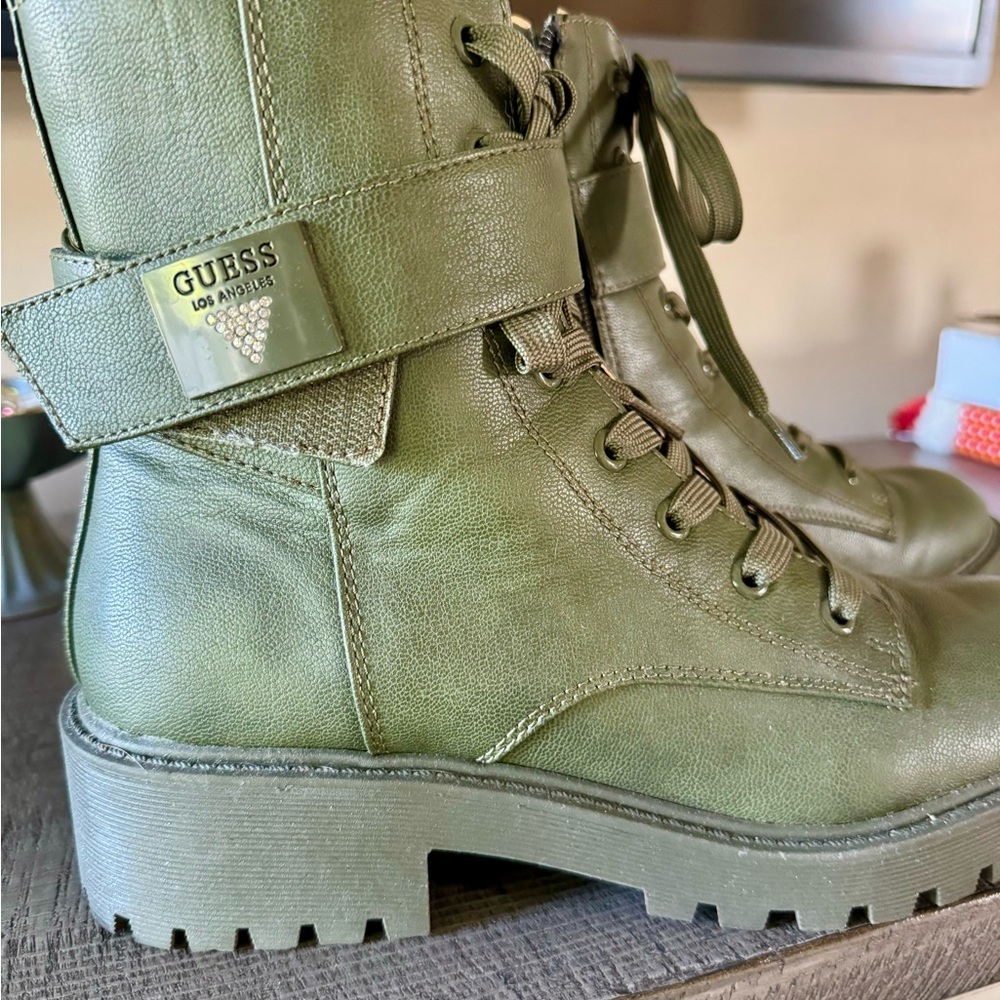 Army Green Guess Boots
